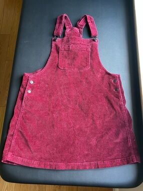 American Eagle Outfitters Corduroy Pinafore in Berry Red